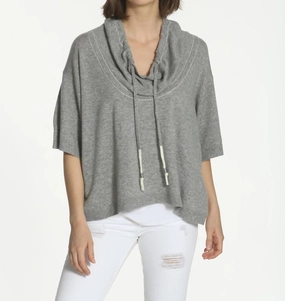 Women's Luxe Yoga Funnel Sweater In Grey Timeless Fashion