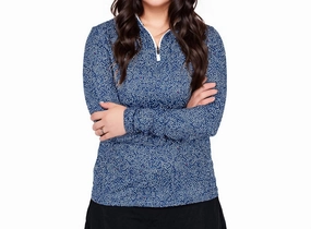 Cozy Style Women's Q-Zip Pullover In Starry Night