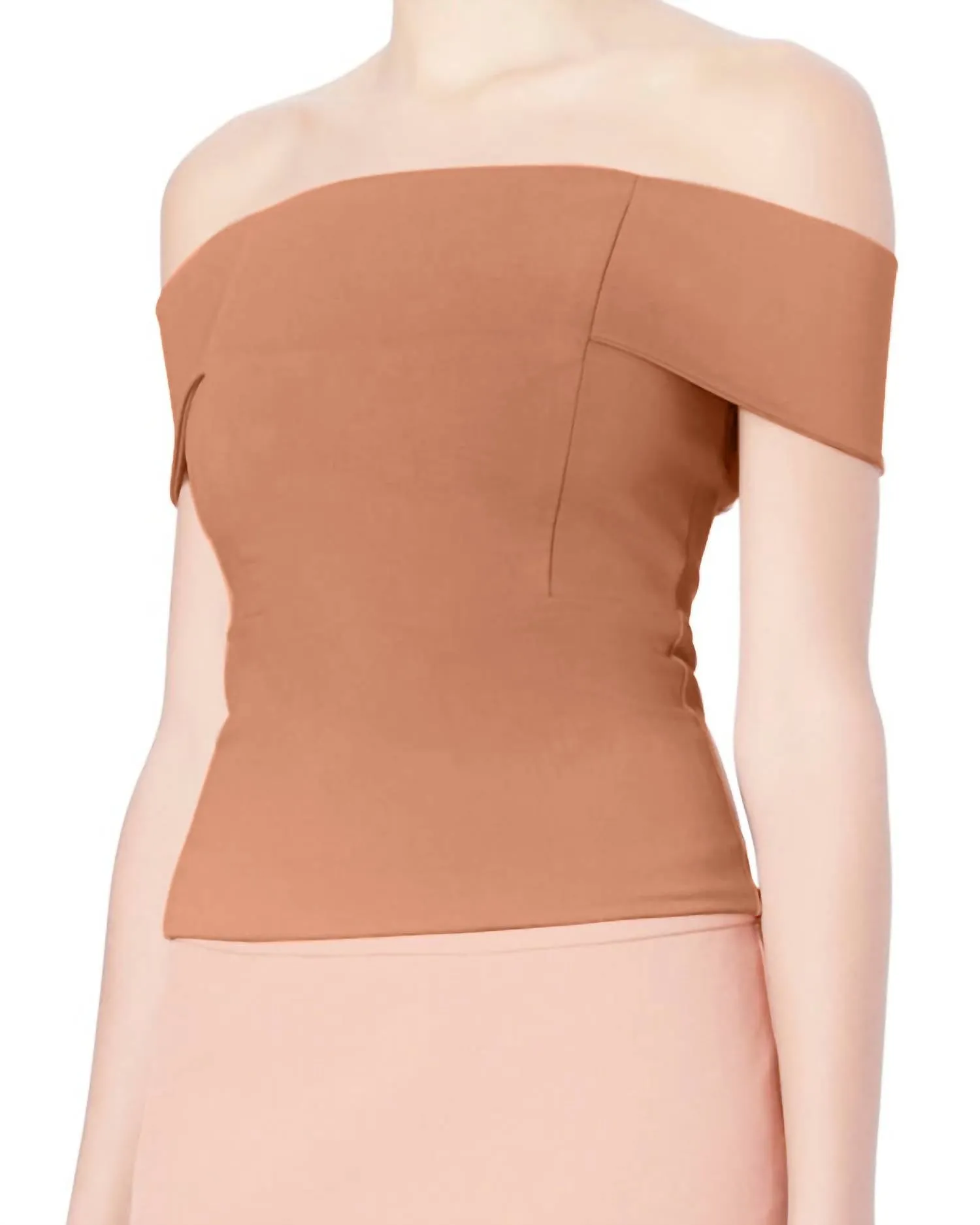Women's Nude Off-Shoulder Top Winter Ready Outfit Perfect Layer