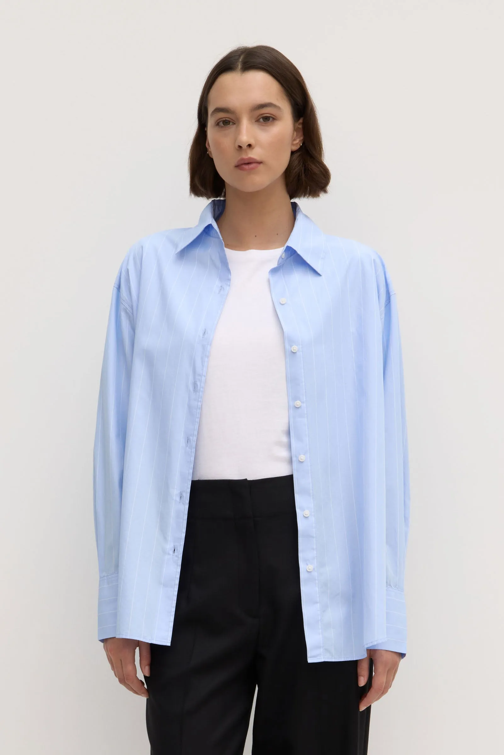 Classic Style Womens Otis Poplin Stripe Shirt