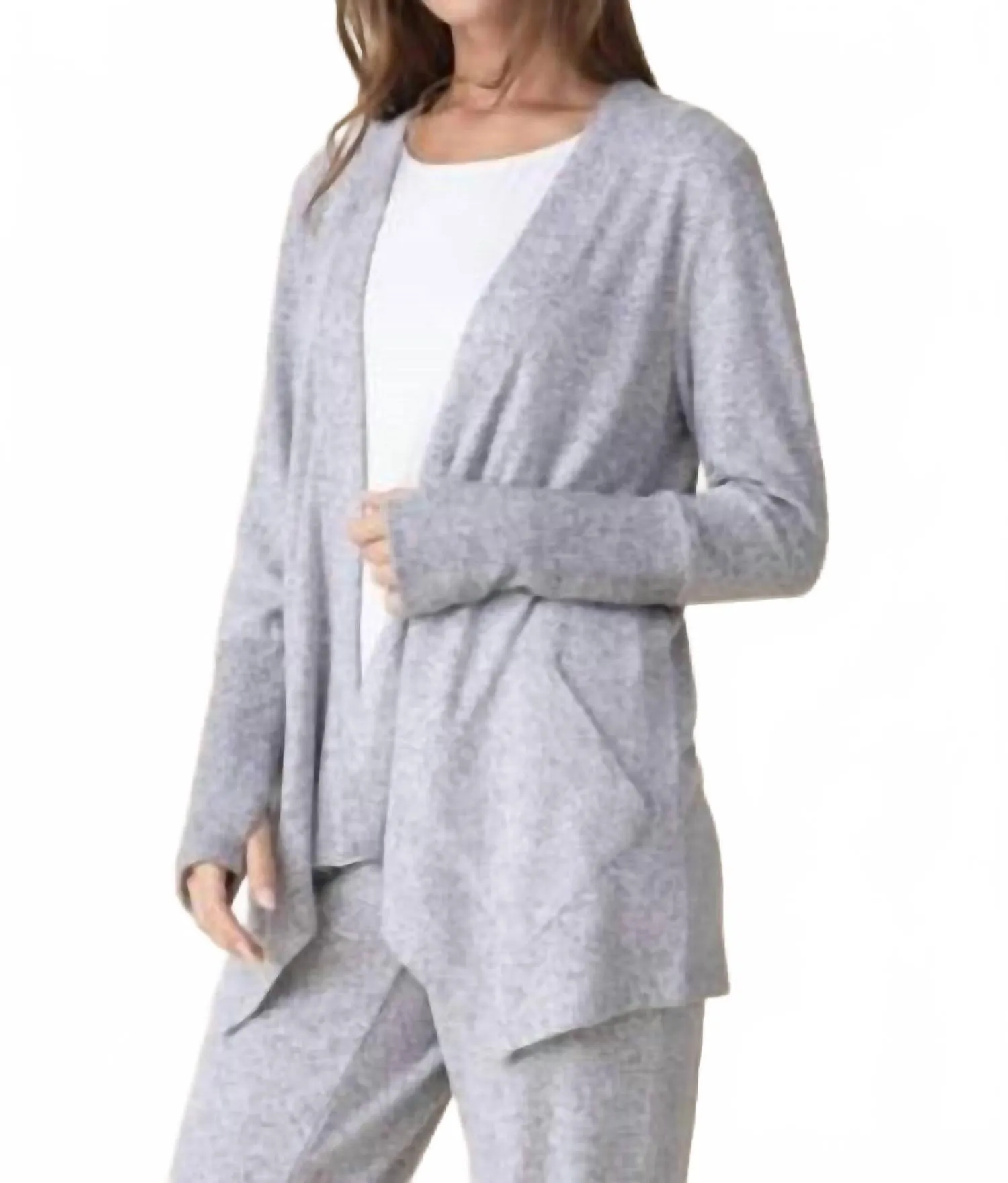 Snuggly Feel Durable Reinforced Elbows Women's Reset Cardigan In Grey