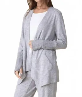 Women's Reset Cardigan In Grey Anti Snag Threadwork