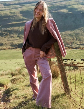 Transitional Weather Piece Water Resistant Coat Woodbridge Cord Blazer-Blushing Rose