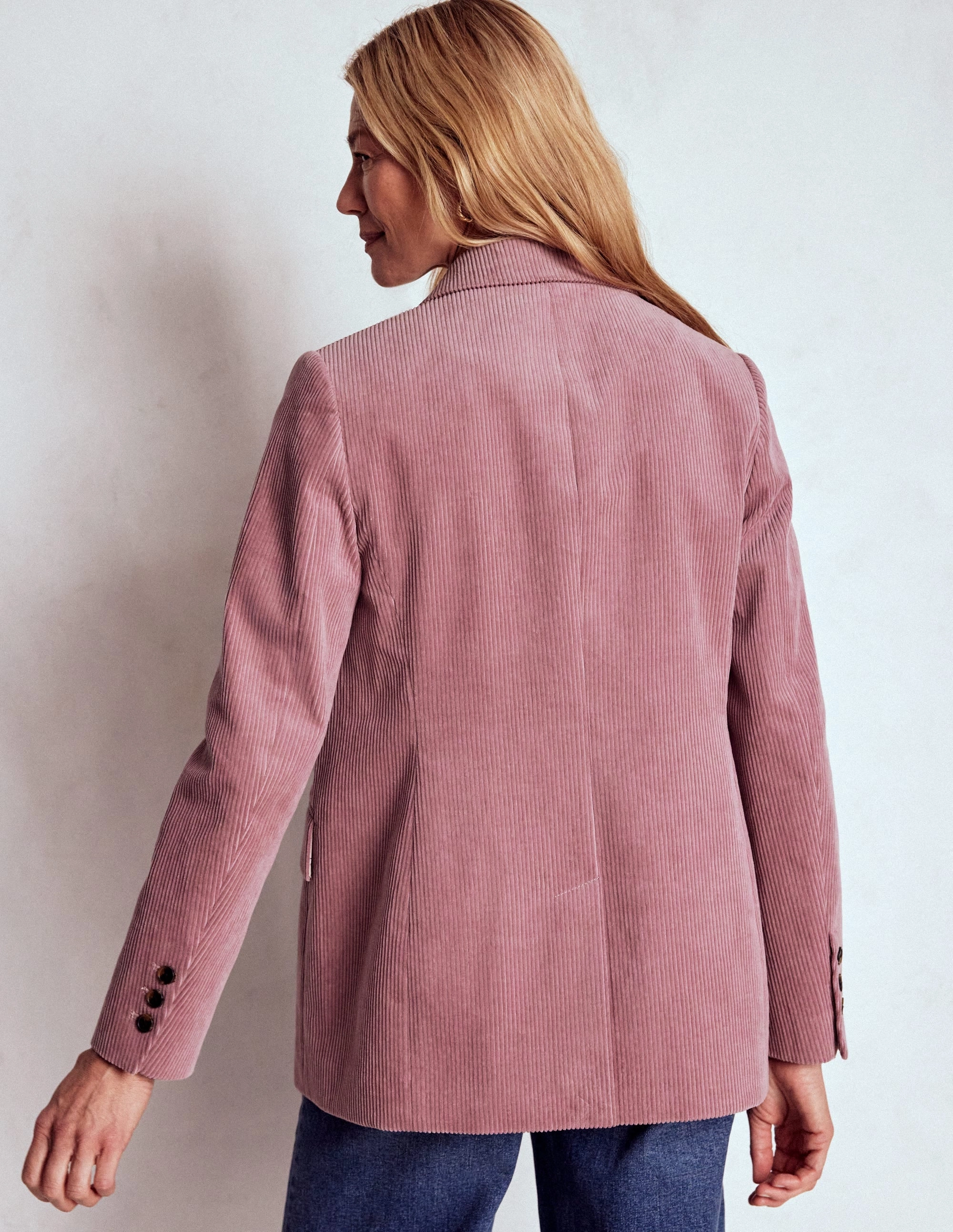 Simple Fit Adjustable hood design Woodbridge Cord Blazer-Blushing Rose