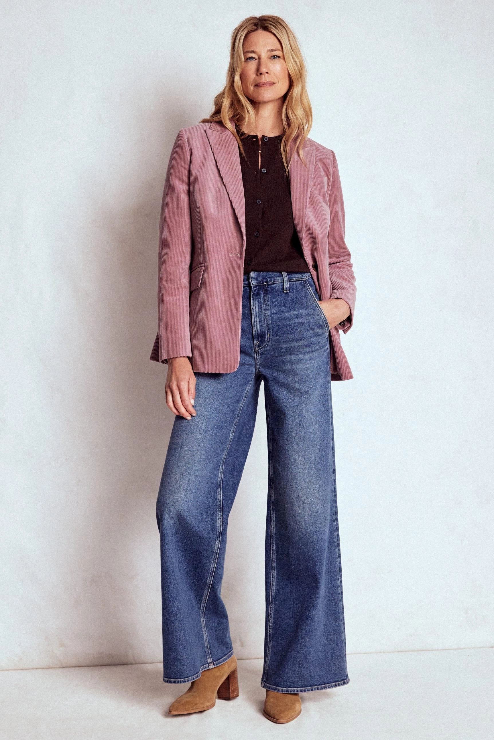 Odor Resistant Tech Notch Lapel Woodbridge Cord Blazer-Blushing Rose