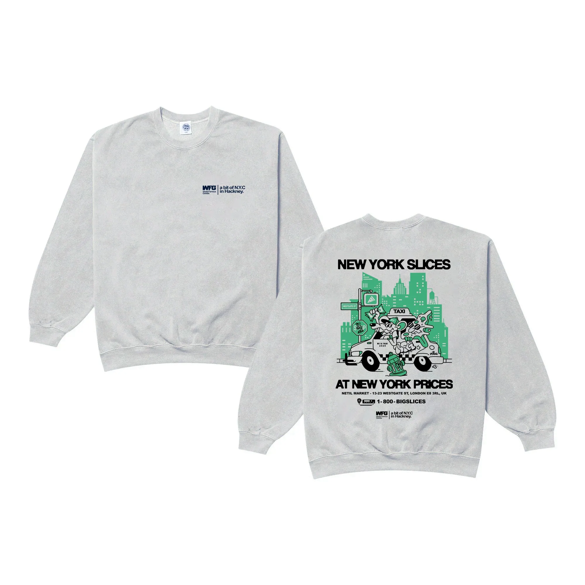 Simple Fashion casual knitwear World Famous Gordos 'NYC Slices' Washed Sweater - Grey