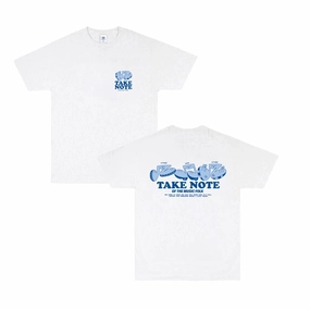 Scoop neck fade resistant color Other Side Store 'Take Note' Tee - White