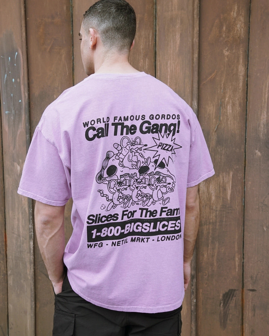Street Smart Look World Famous Gordos 'Call The Gang' Vintage Washed Tee - Pink