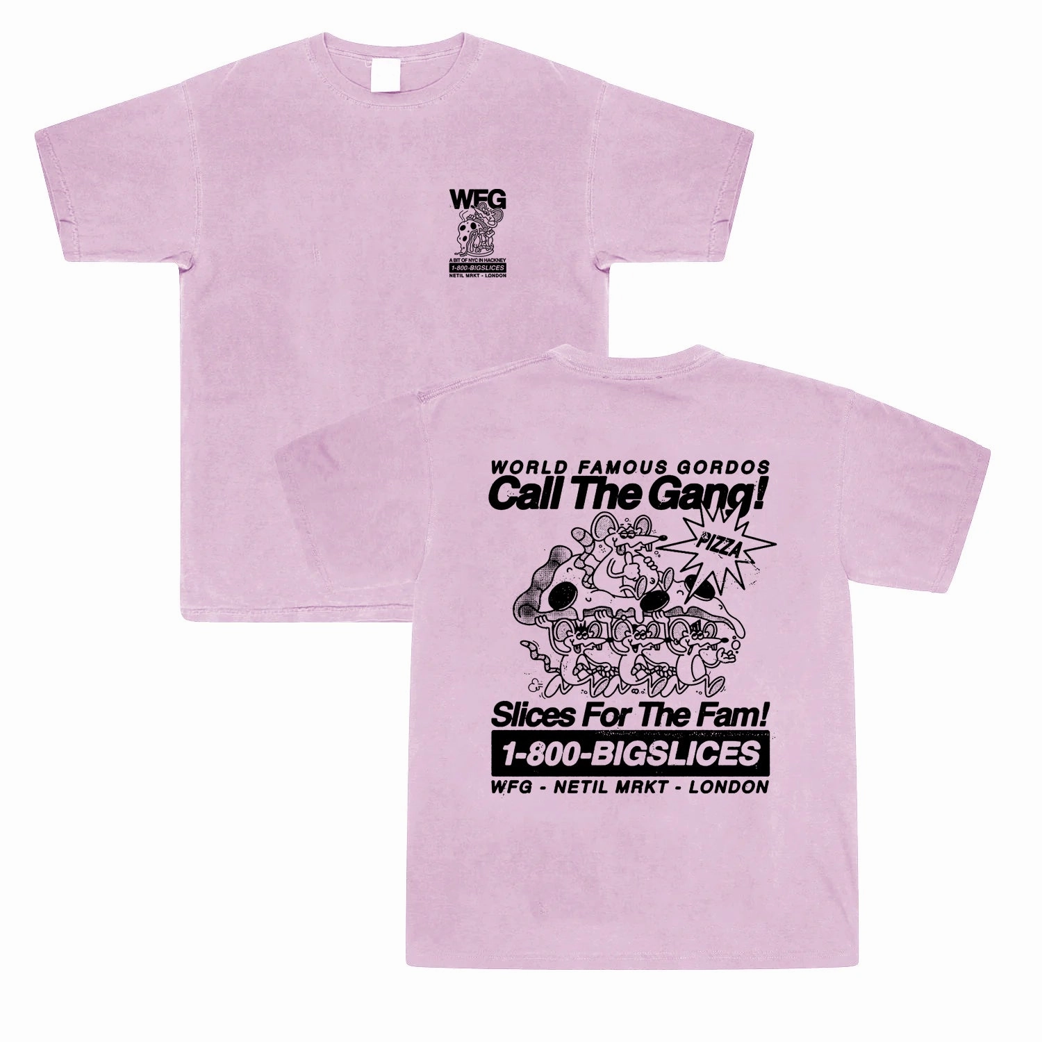 World Famous Gordos 'Call The Gang' Vintage Washed Tee - Pink Chic Cut layerable