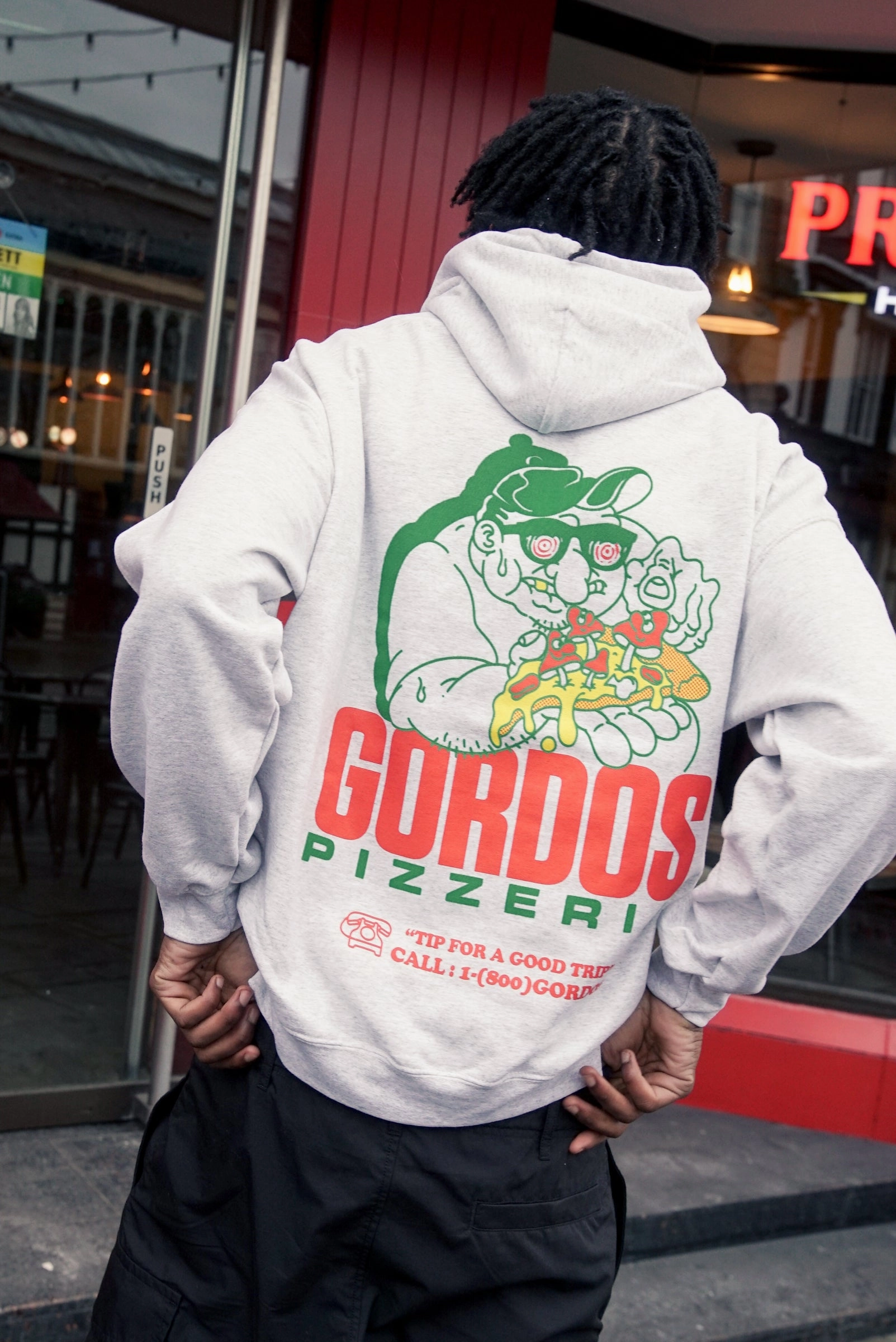 hooded feature World Famous Gordos 'Good Trip' Hoodie - Ash Grey