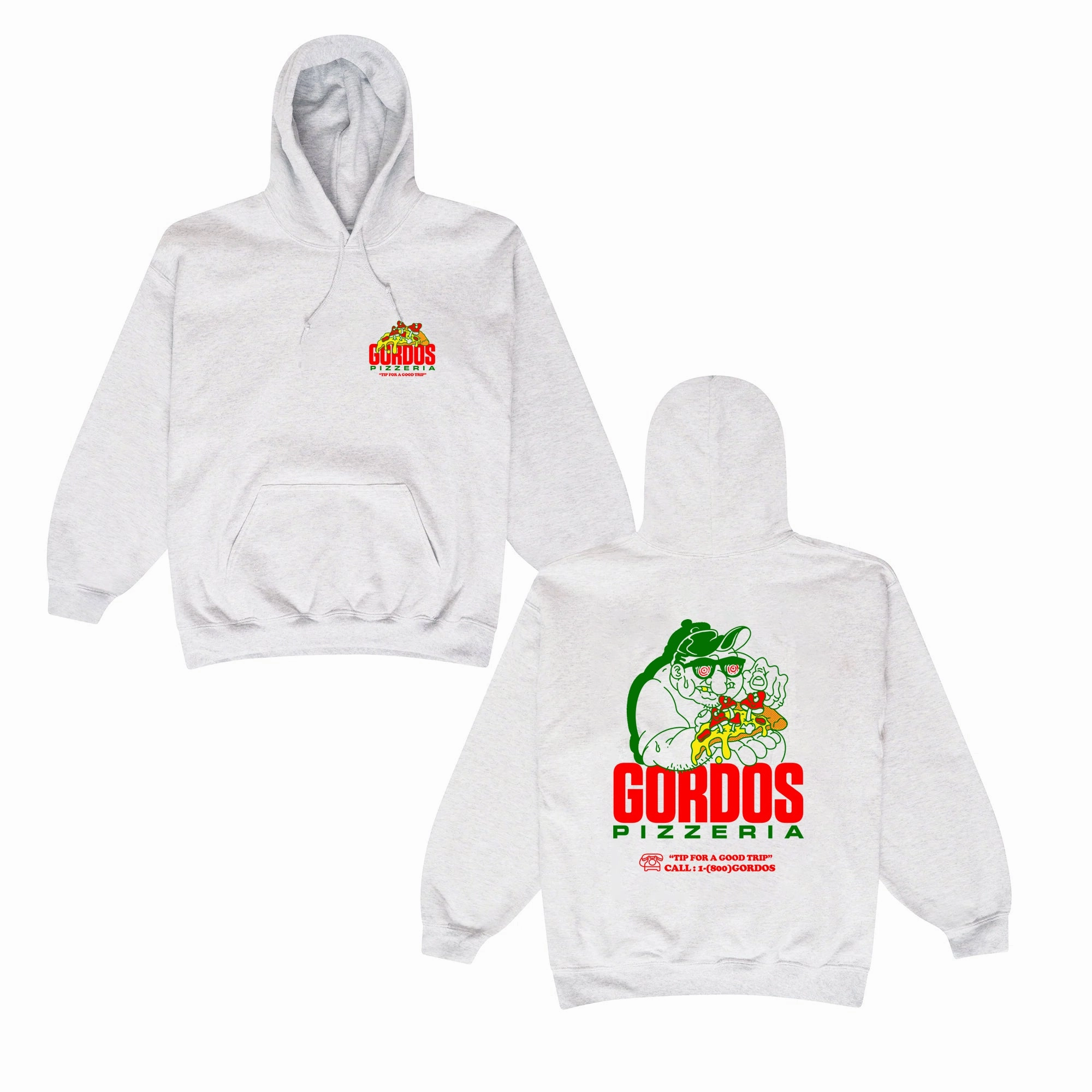 Colorblock Panel Design World Famous Gordos 'Good Trip' Hoodie - Ash Grey