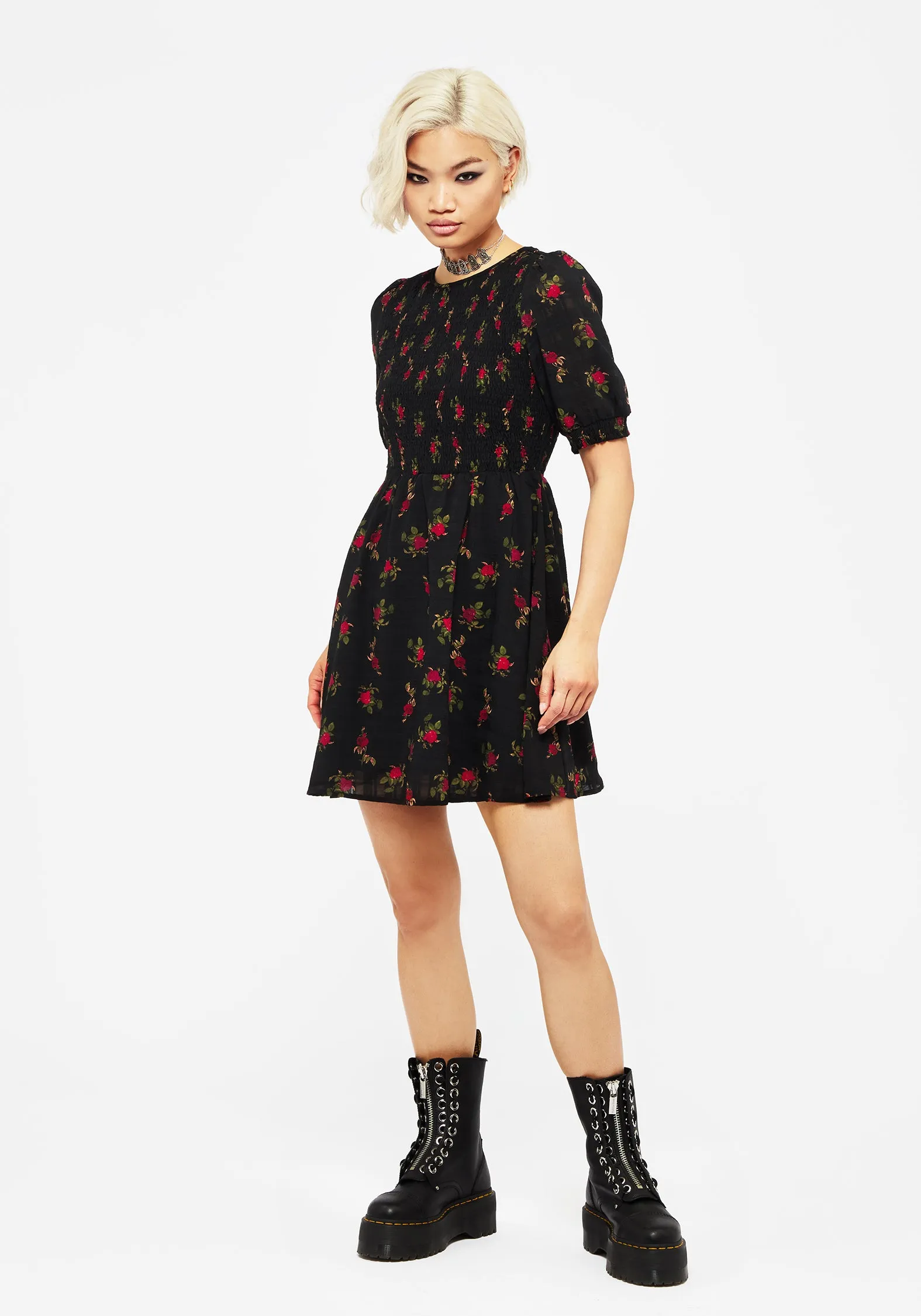 Shade Glow Elegant Piece Darcey Floral Print Mini Dress