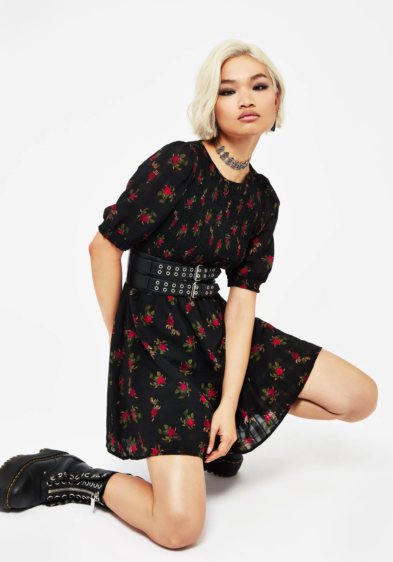 Daily Mood Darcey Floral Print Mini Dress
