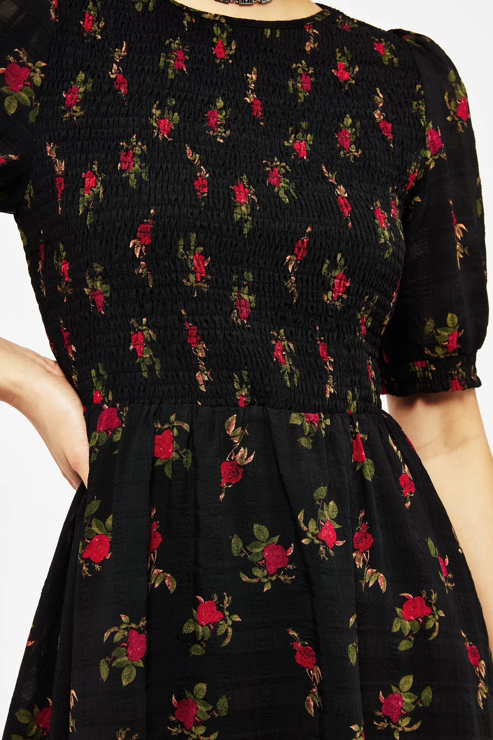 Scandi Clean Luxury Feel Darcey Floral Print Mini Dress