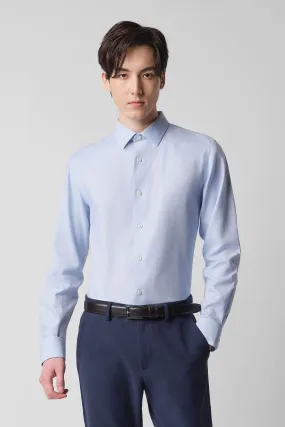 Smart Appearance Versatile Layering Wrinkle-Free Classic Herringbone Dress Shirt | Light Blue 29288N