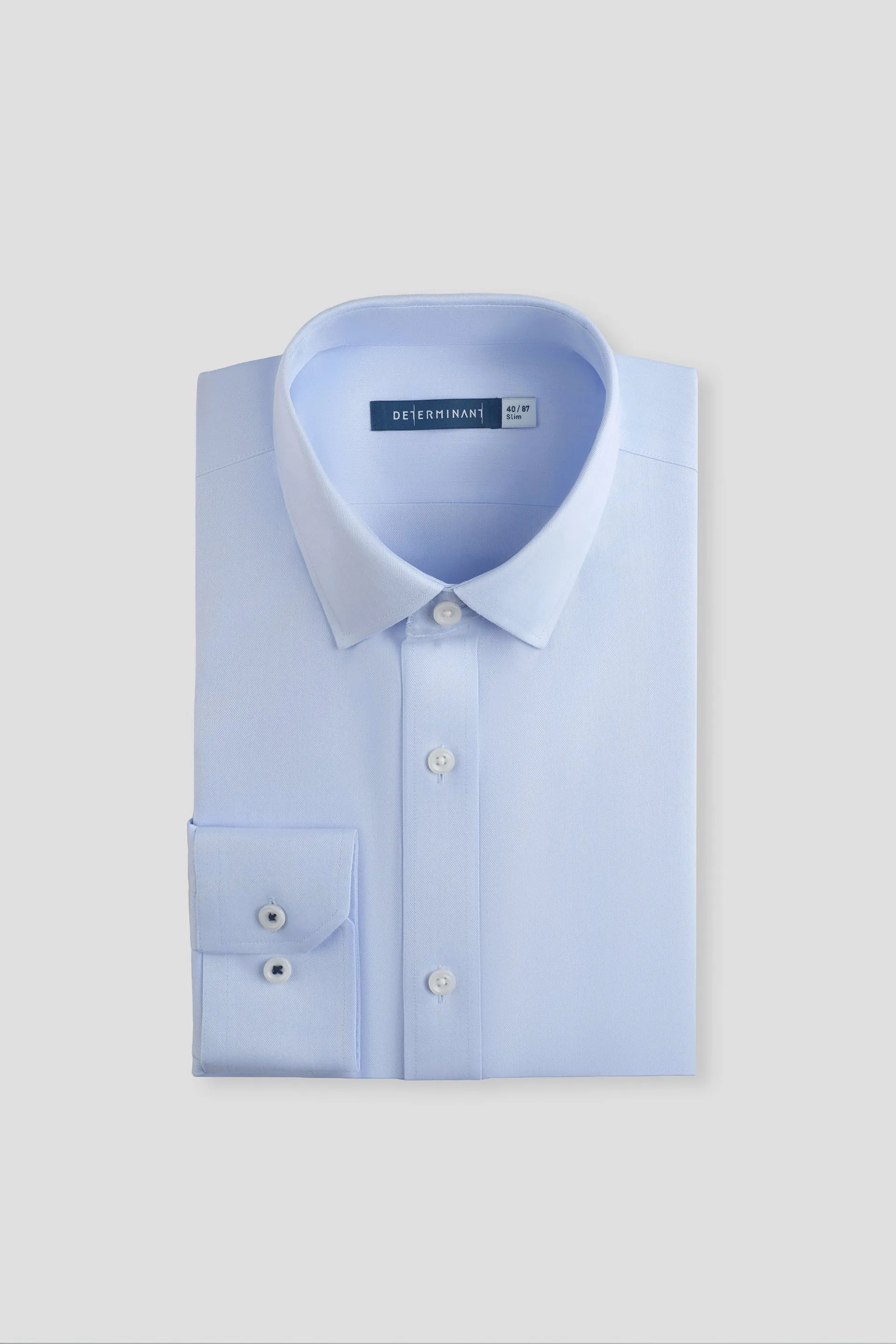 Wrinkle Resistant Finish Durable Quality Wrinkle-Free Classic Herringbone Dress Shirt | Light Blue 29288N