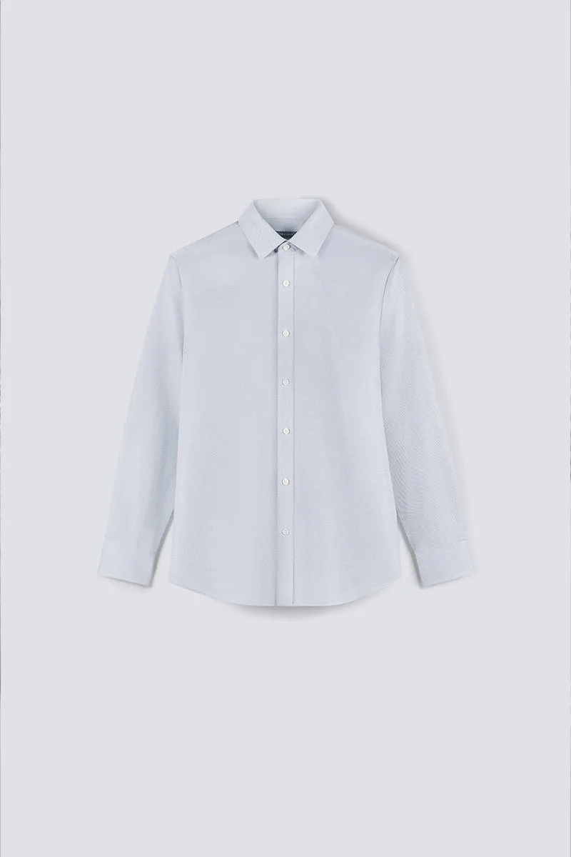 Metallic Finish Loose Comfort Wrinkle-Free Classic Twill Dress Shirt | Pale Grey 20987N