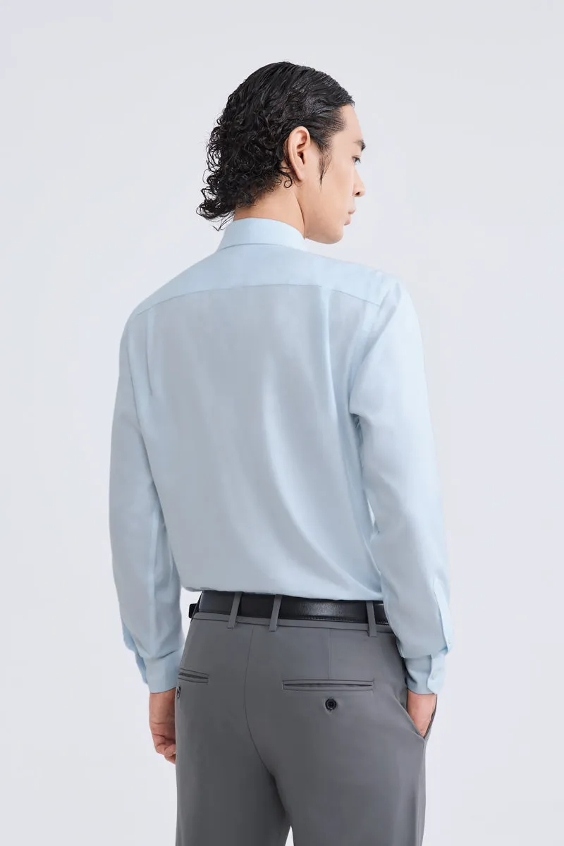 Wardrobe Staple slim cut Wrinkle-Free Dobby Twill Dress Shirt  | Pale Blue Semi Plain 27585N