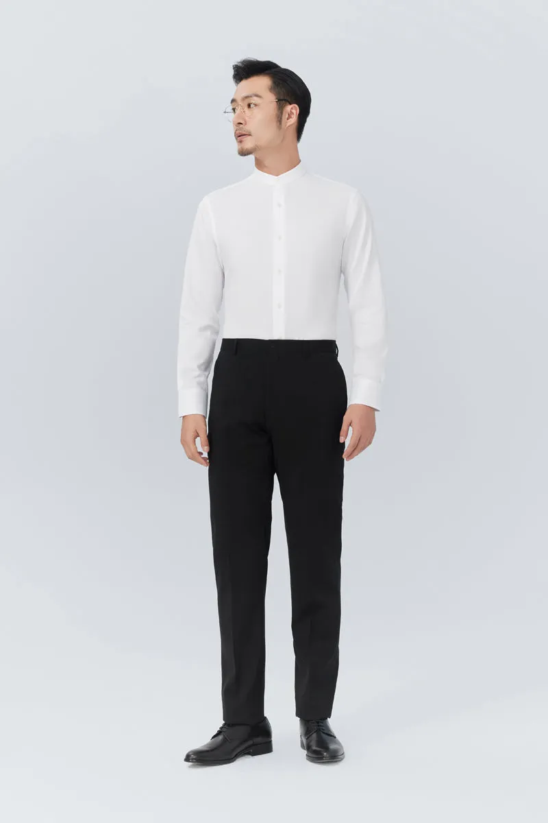Wrinkle-Free Mandarin Collar Dress Shirt | White WH001Z Eco-Friendly Choice