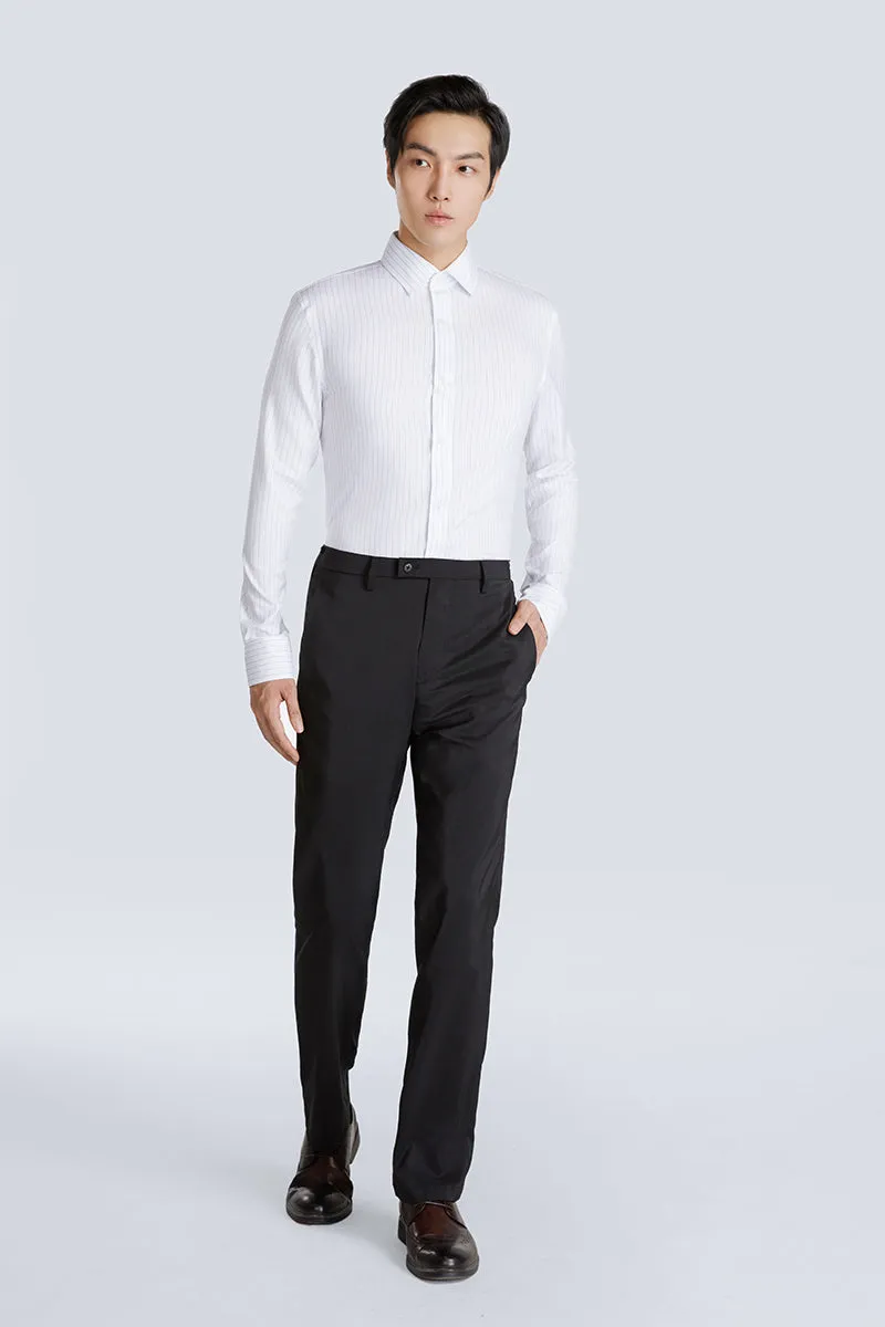 Wrinkle-Free Pinpoint Oxford Dress Shirt | Blue Stripes 9566DK Interview Ready Urban Wear