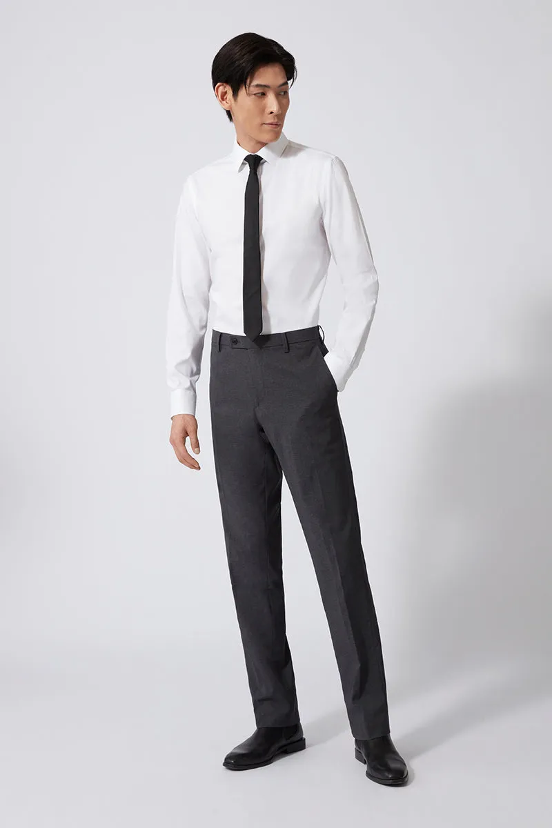 Stylish Appearance Metallic Finish Wrinkle-Free Pinpoint Oxford Dress Shirt | White WH001Z
