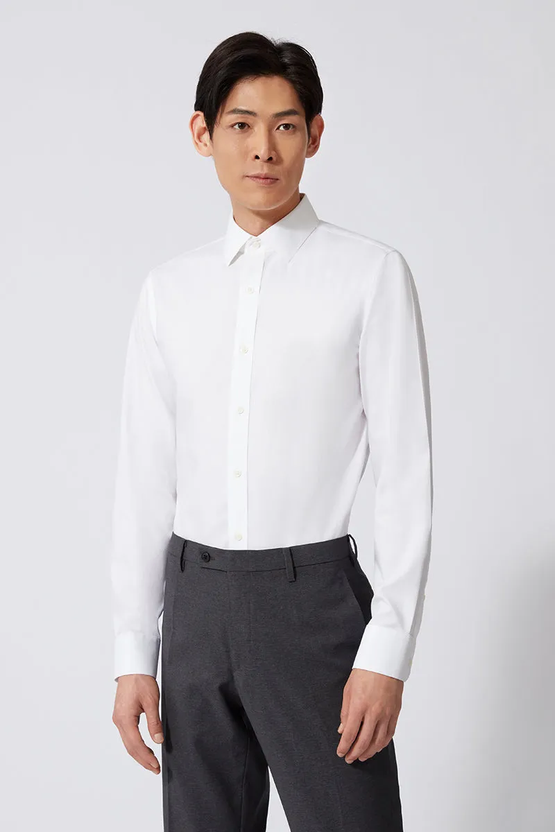 Wrinkle-Free Pinpoint Oxford Dress Shirt | White WH001Z No Bulk Layering System
