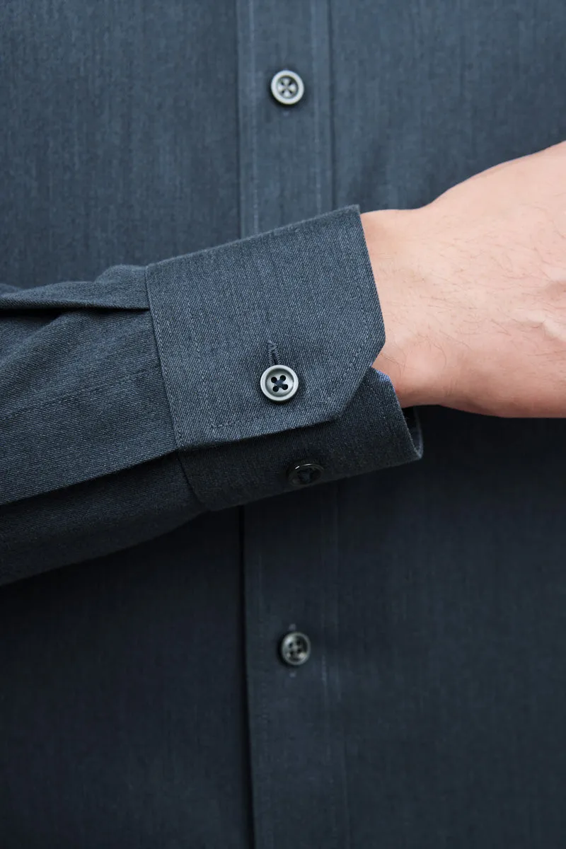 Year-Round Favorite Wrinkle-Free Twill Heather Dress Shirt | Grey Blue 27790N