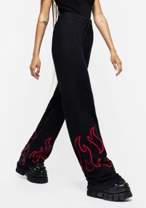 Blaze Wide Leg Knit Joggers Stretchable Waist No Fuss