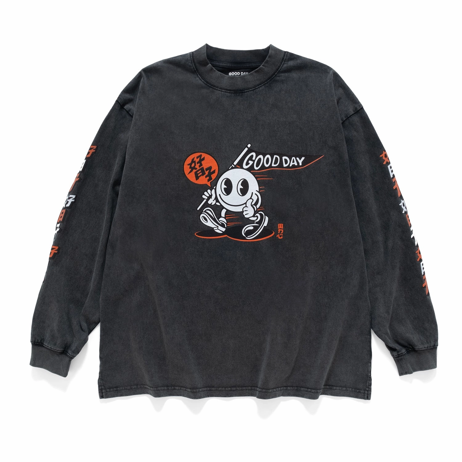 Vibrant Colors (EX585) GOOD DAY Flag Graphic Long Sleeve Tee