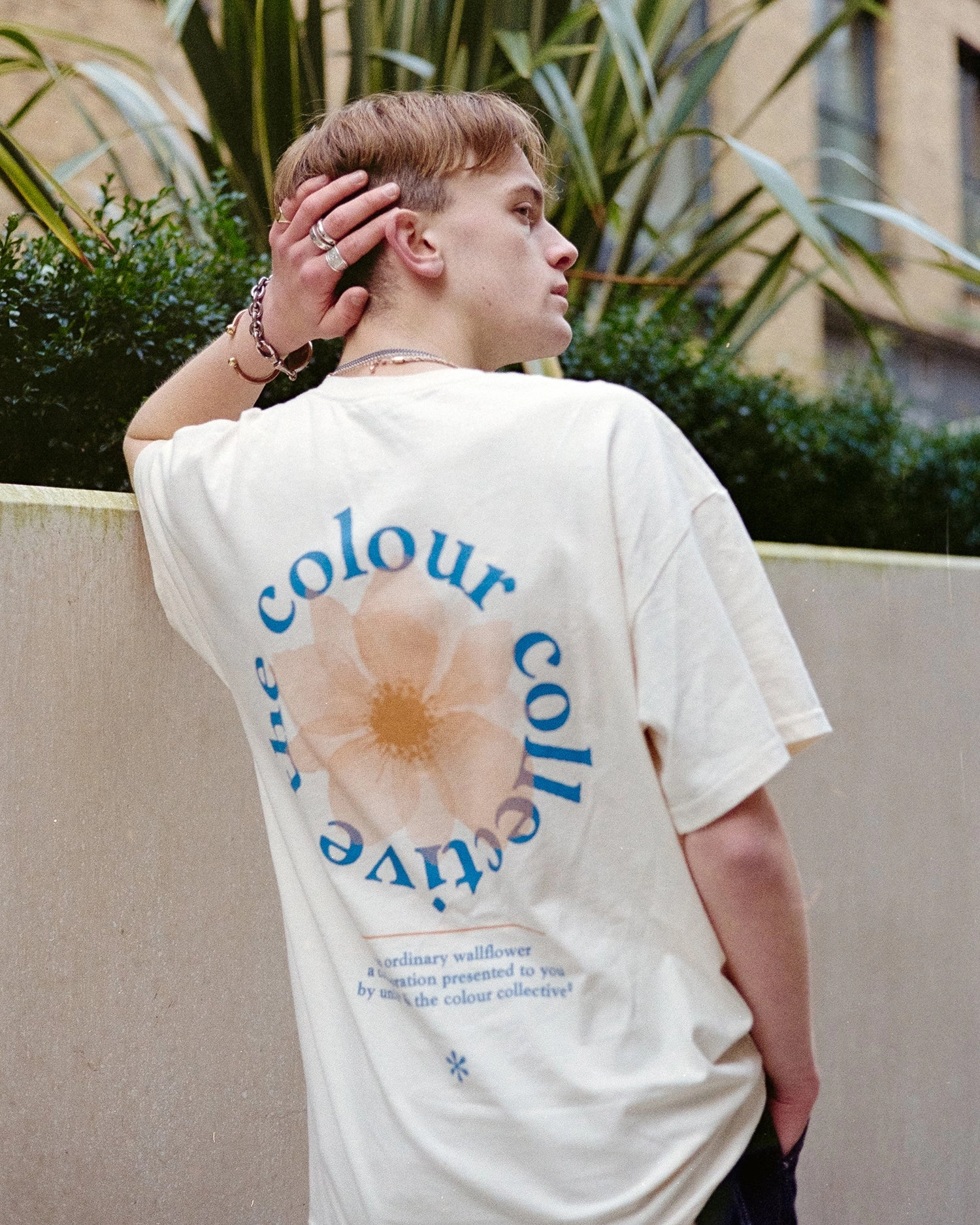 Multi Panel Design Classic Style Trend Colour Collective 'Classic Wallflower' Tee - Natural