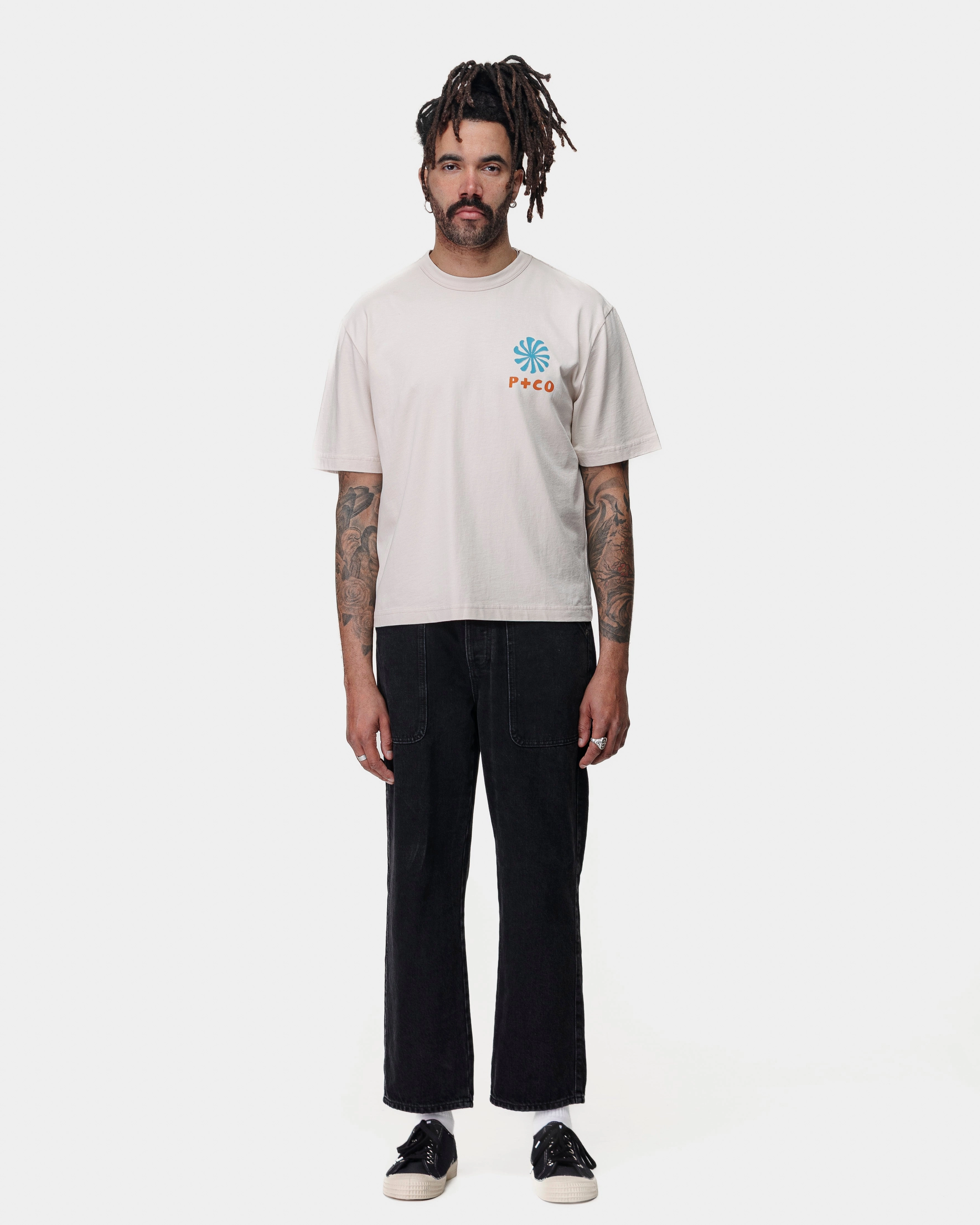 tall size Light Wear Waves Of Change Boxy T-Shirt - Bone