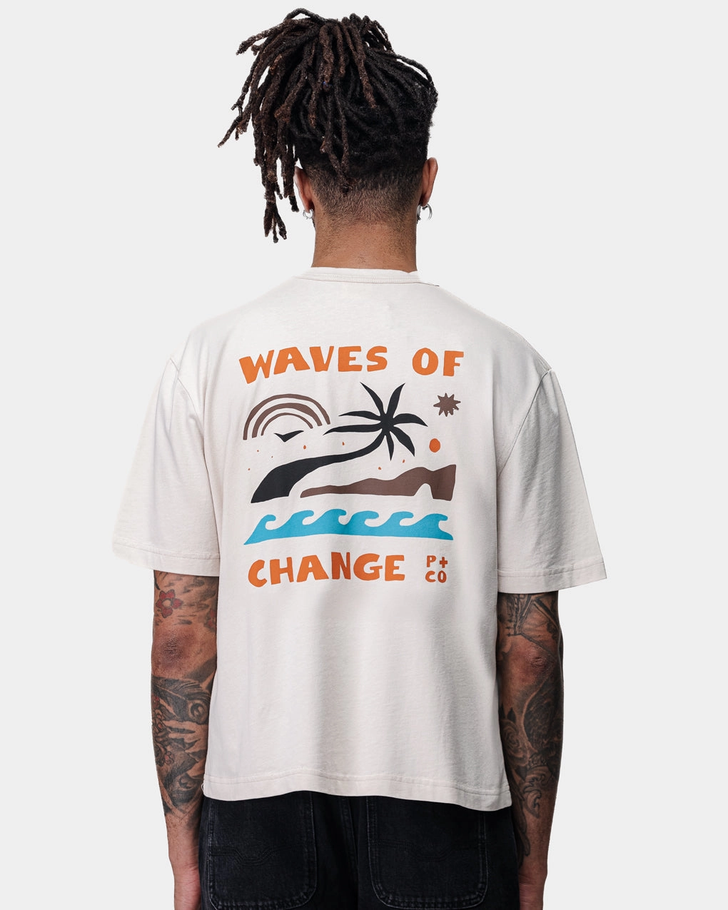 Chill Design Waves Of Change Boxy T-Shirt - Bone