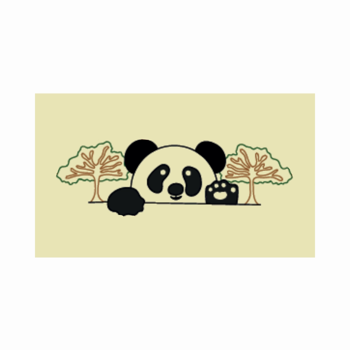contrast Timeless Fit Panda Organic Cotton Short Sleeve T-Shirt