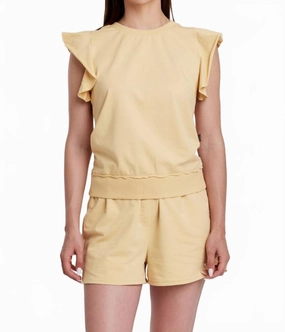 Cozy Fit Wear Sunshine Sleeveless Sweatshirt In Sunflower
