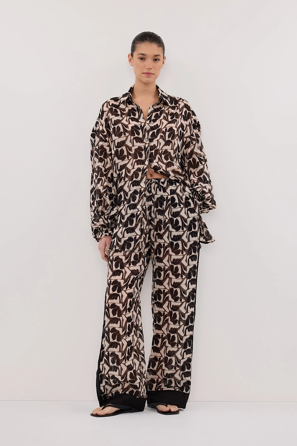 MAUI BITTER CHOC RAMIE PANT Travel Style High Waist