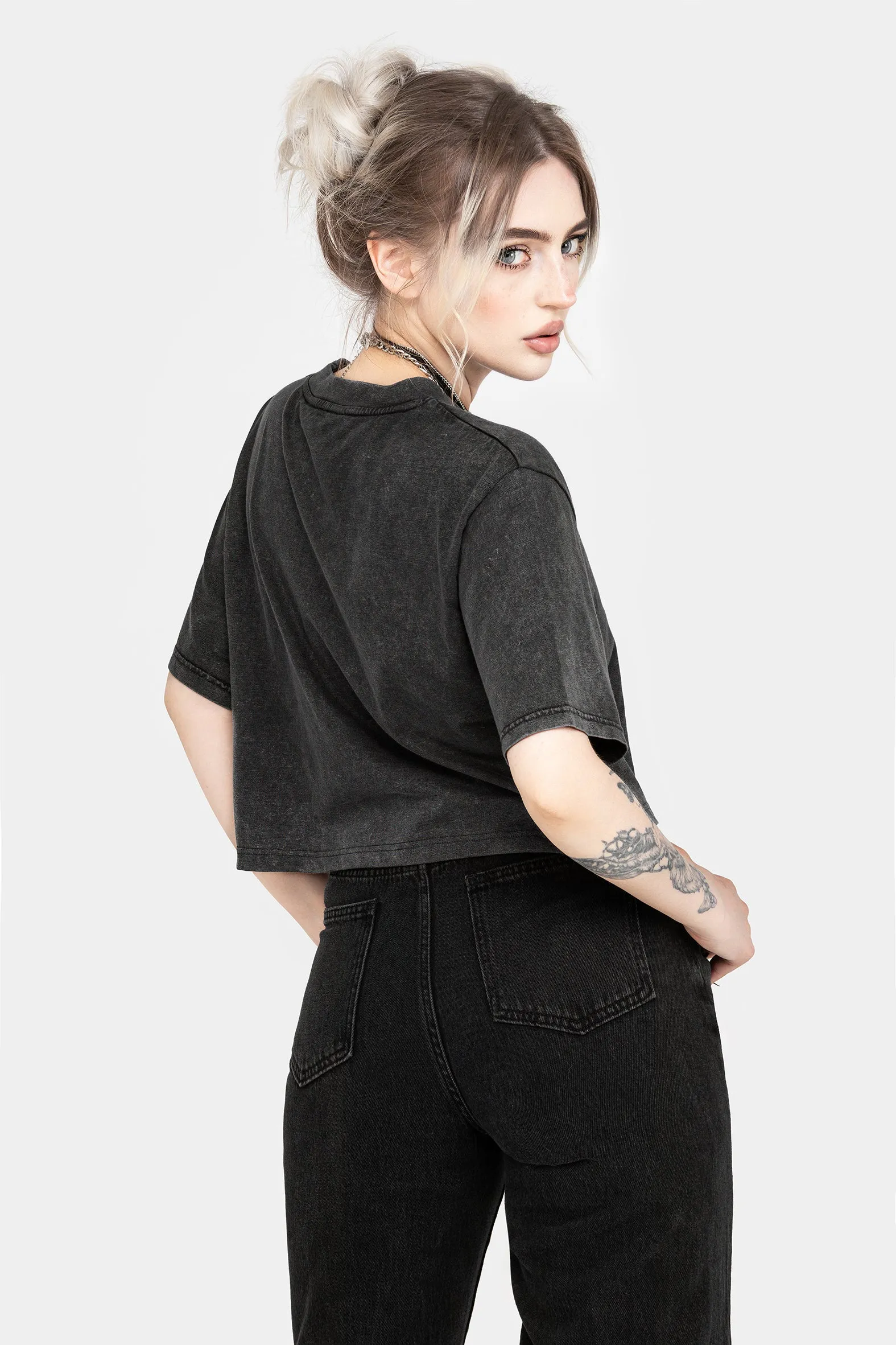 Folklore Boxy Crop T-shirt BreathableMeshPanels