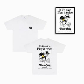 Prom DISCO ONLY 'Play It Twice V2' Tee & Print Bundle - White