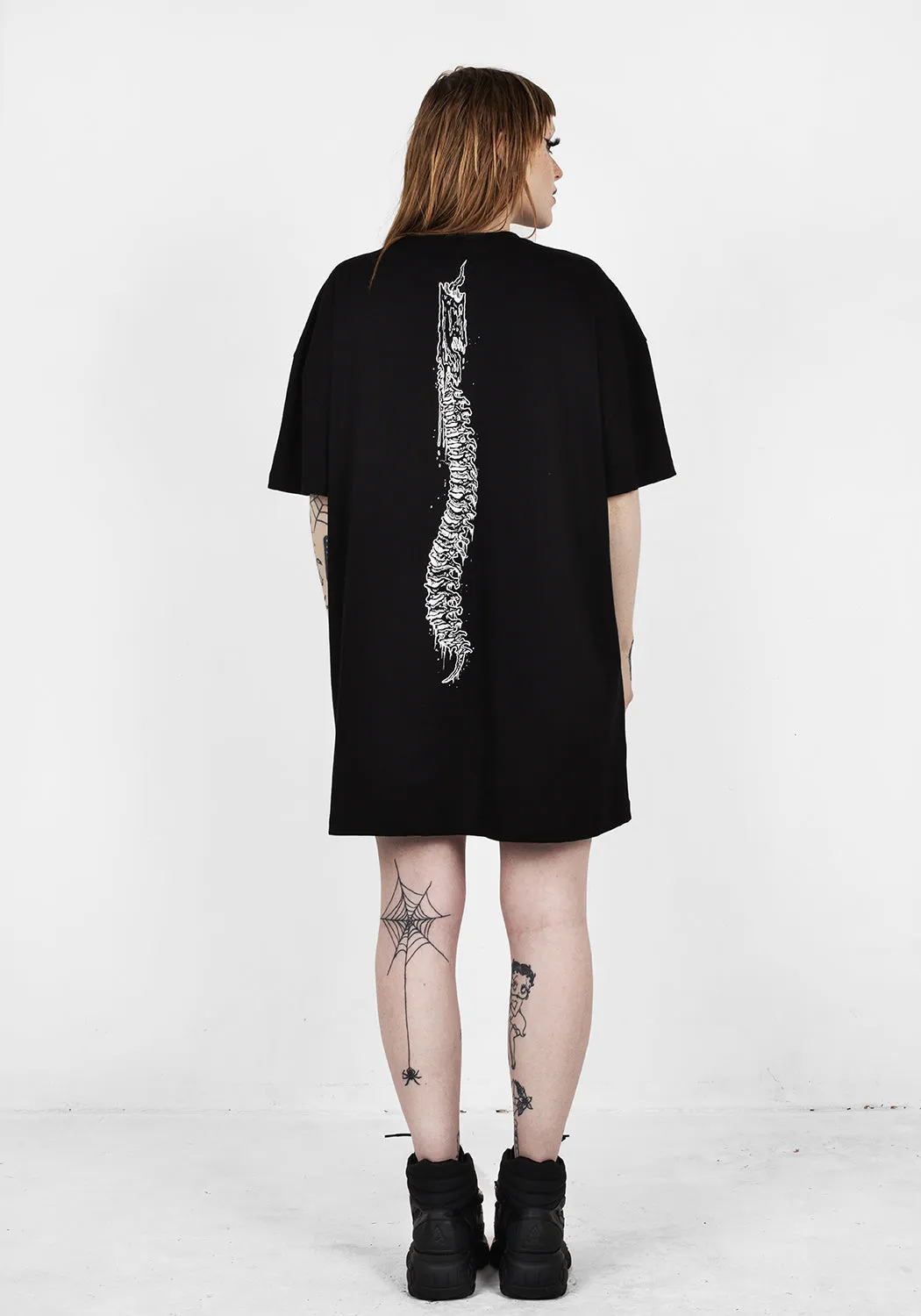 Flowing Texture Convertible-Style XENOMORT SHORT SLEEVE T SHIRT DRESS