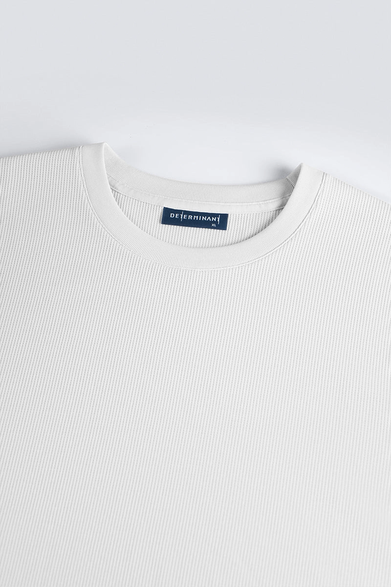 Waffle Crew Neck T-Shirt | White WH001Z Holiday Style