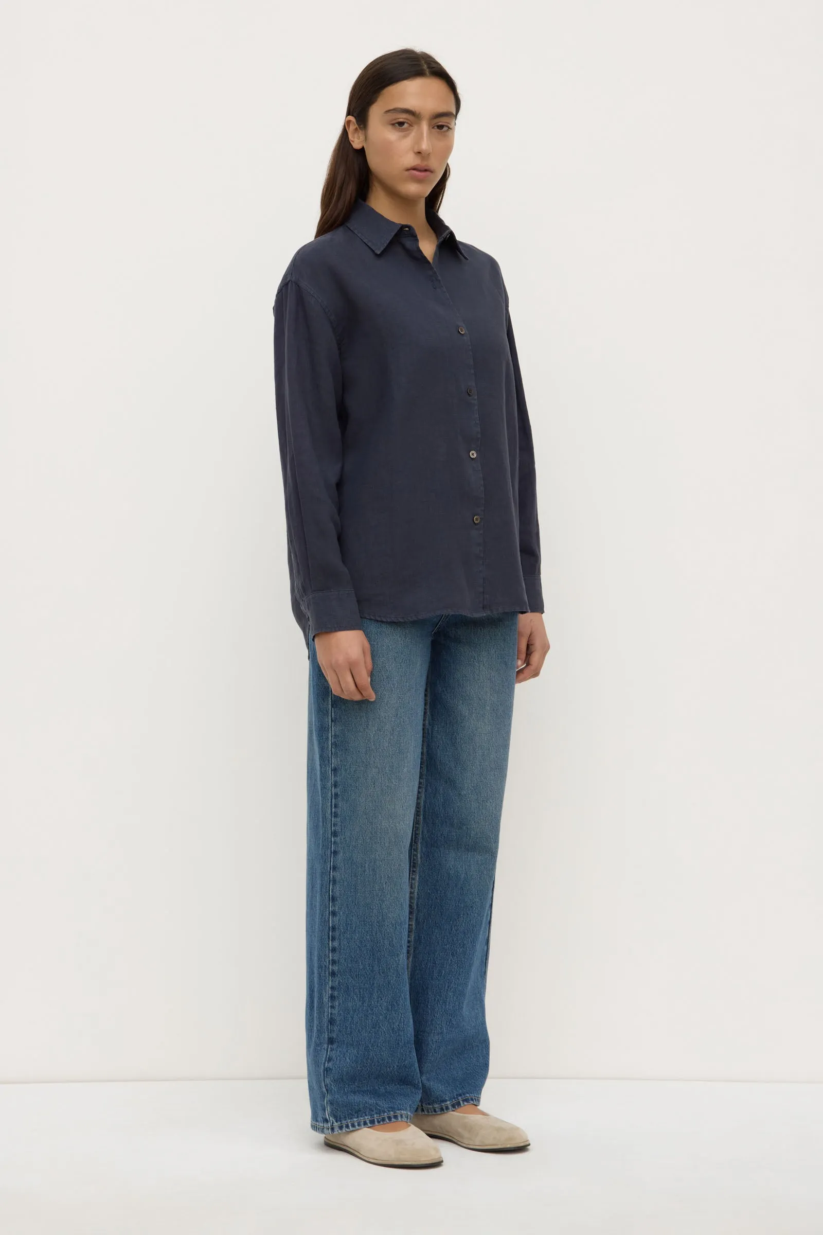 Weekend Vibes Stretch Fabric Womens Everyday Linen Shirt