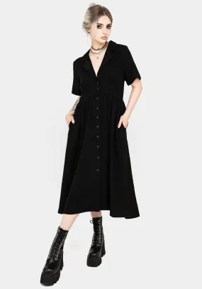 slim fit Cotton Skin Jasmine Embroidered Midi Shirt Dress