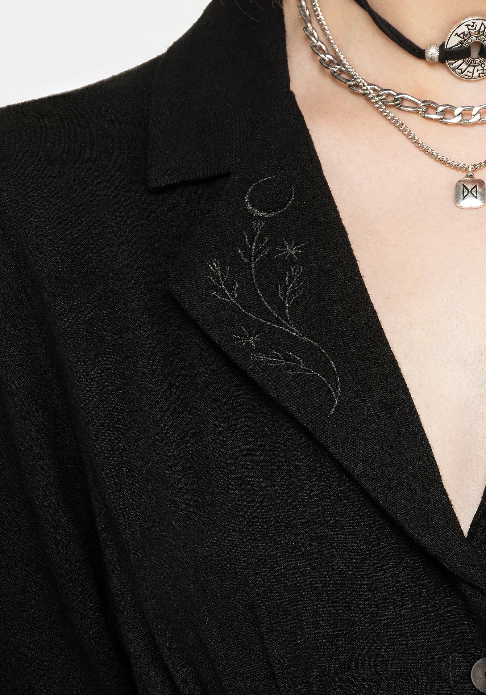 Jasmine Embroidered Midi Shirt Dress Hidden Pocket