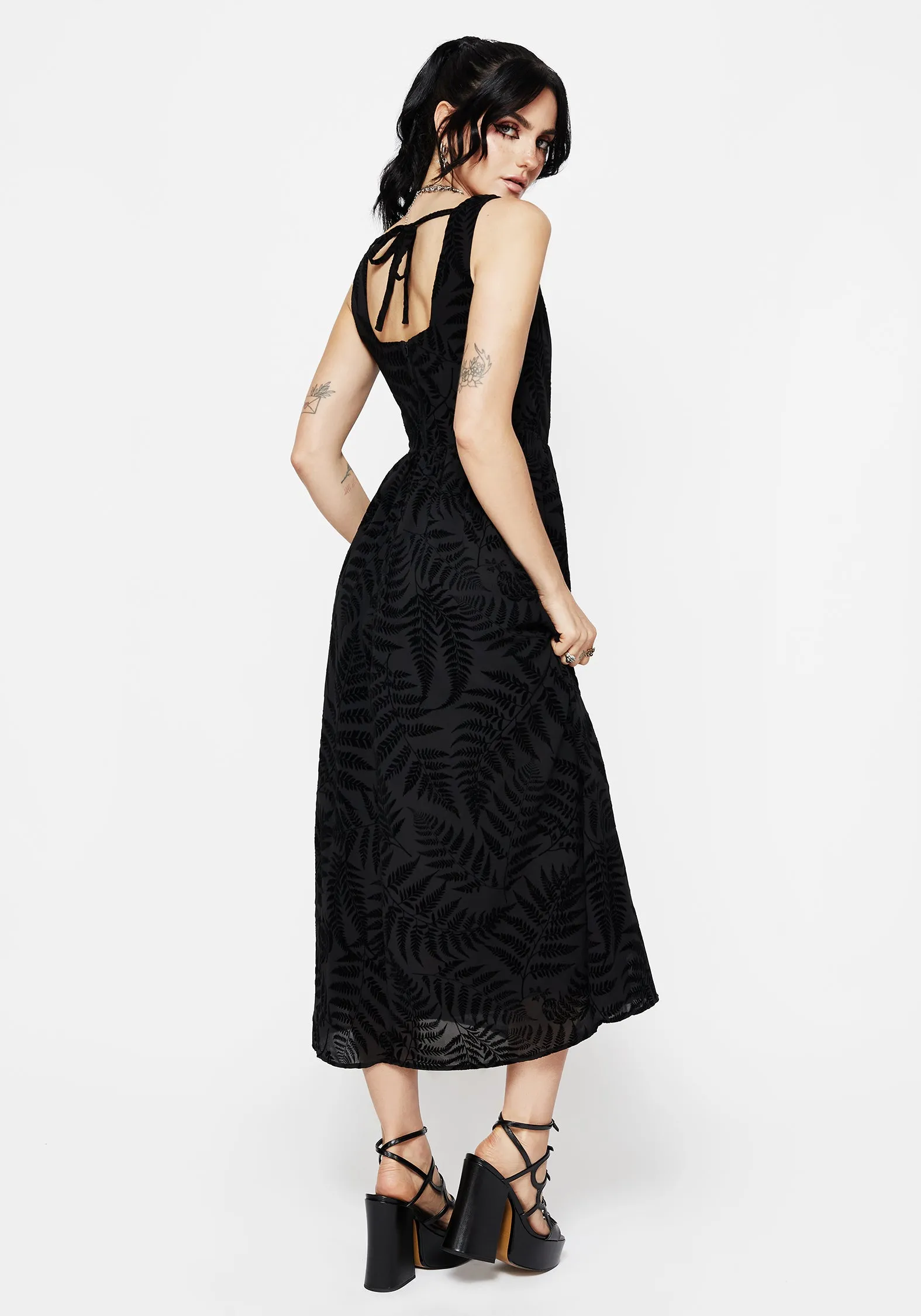 Comfortable fit dress Perfect for Travel Lunafern Fern Print Cami Midaxi Dress