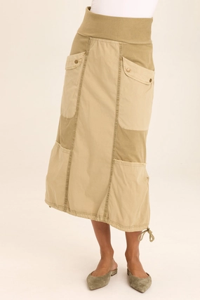 Mix Separates Recycled Polyester Marconi Cargo Cinch Bubble Hem Midi Skirt