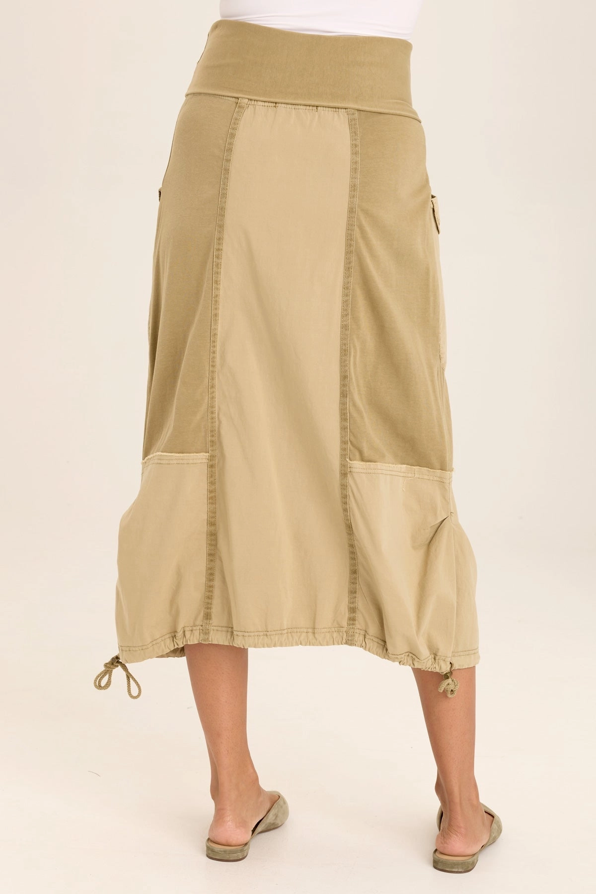 Marconi Cargo Cinch Bubble Hem Midi Skirt No Ride Up Elegant Feel
