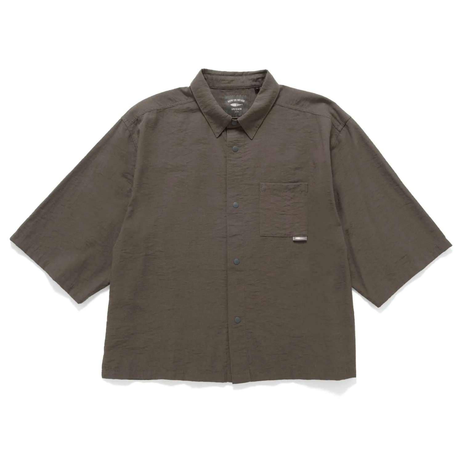 (YS475) Crop Sleeve Open Collar Shirt Stylish Element