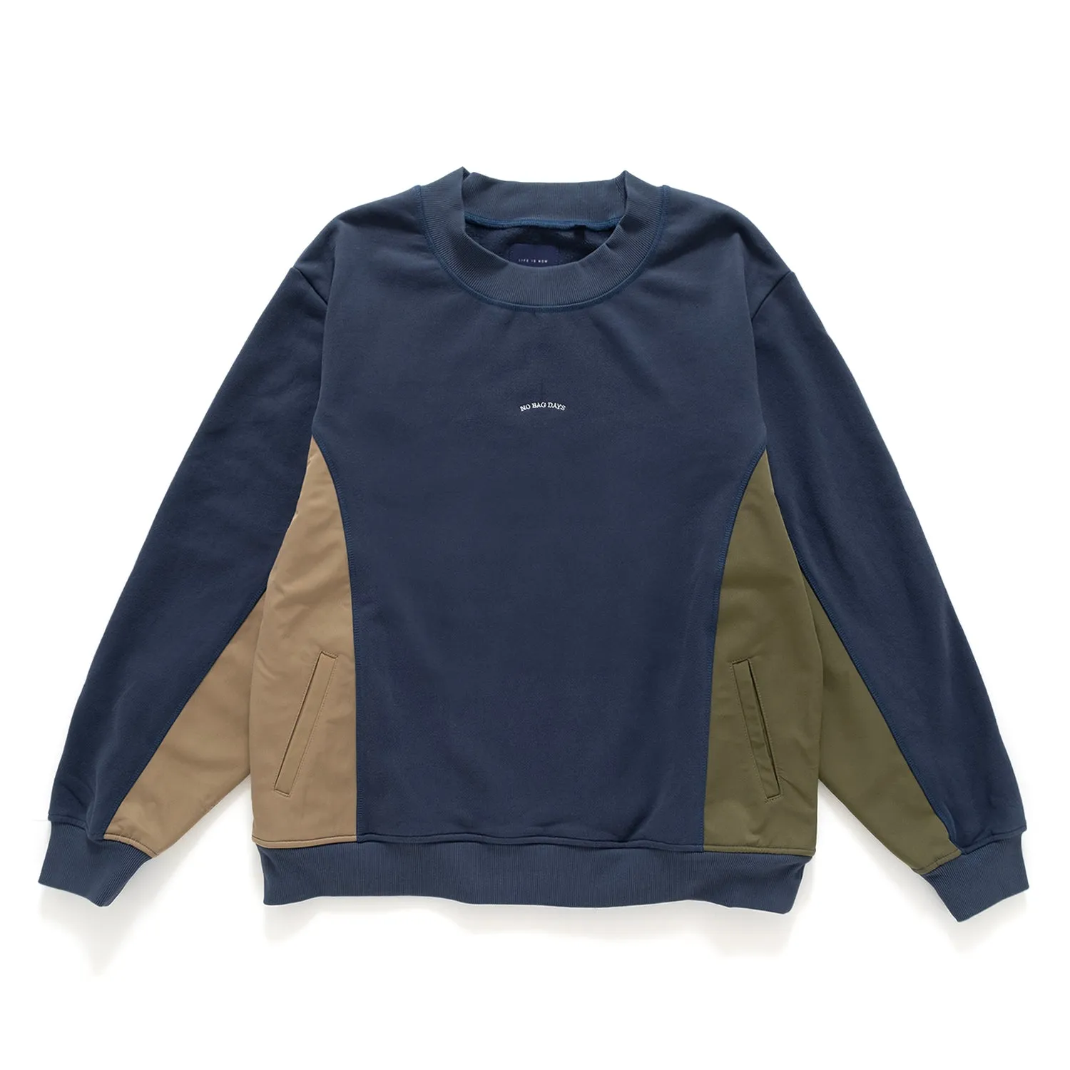 Sleek Wear Light Knit (YW421) Side Panel Crewneck Sweater
