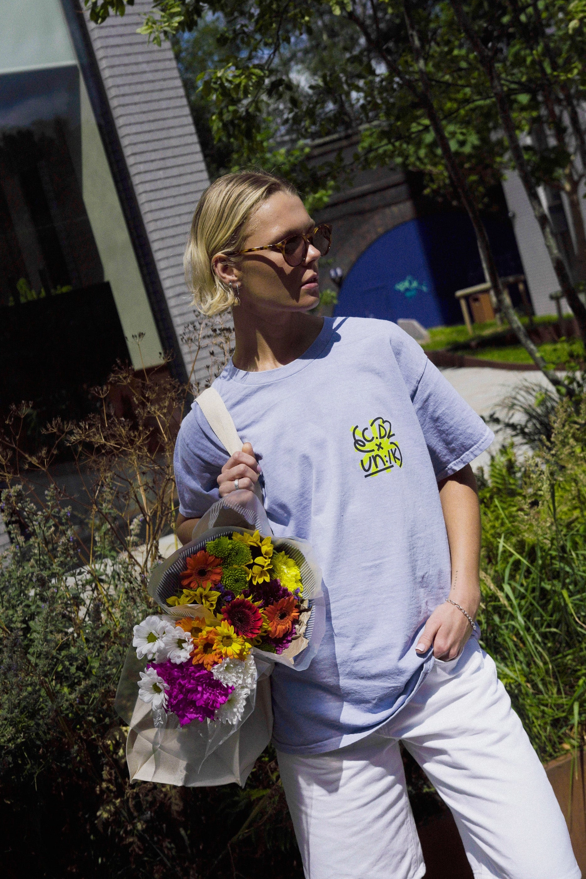 UV Protection C.D x UN:IK 'Plant Those Seeds' Washed Tee - Orchid
