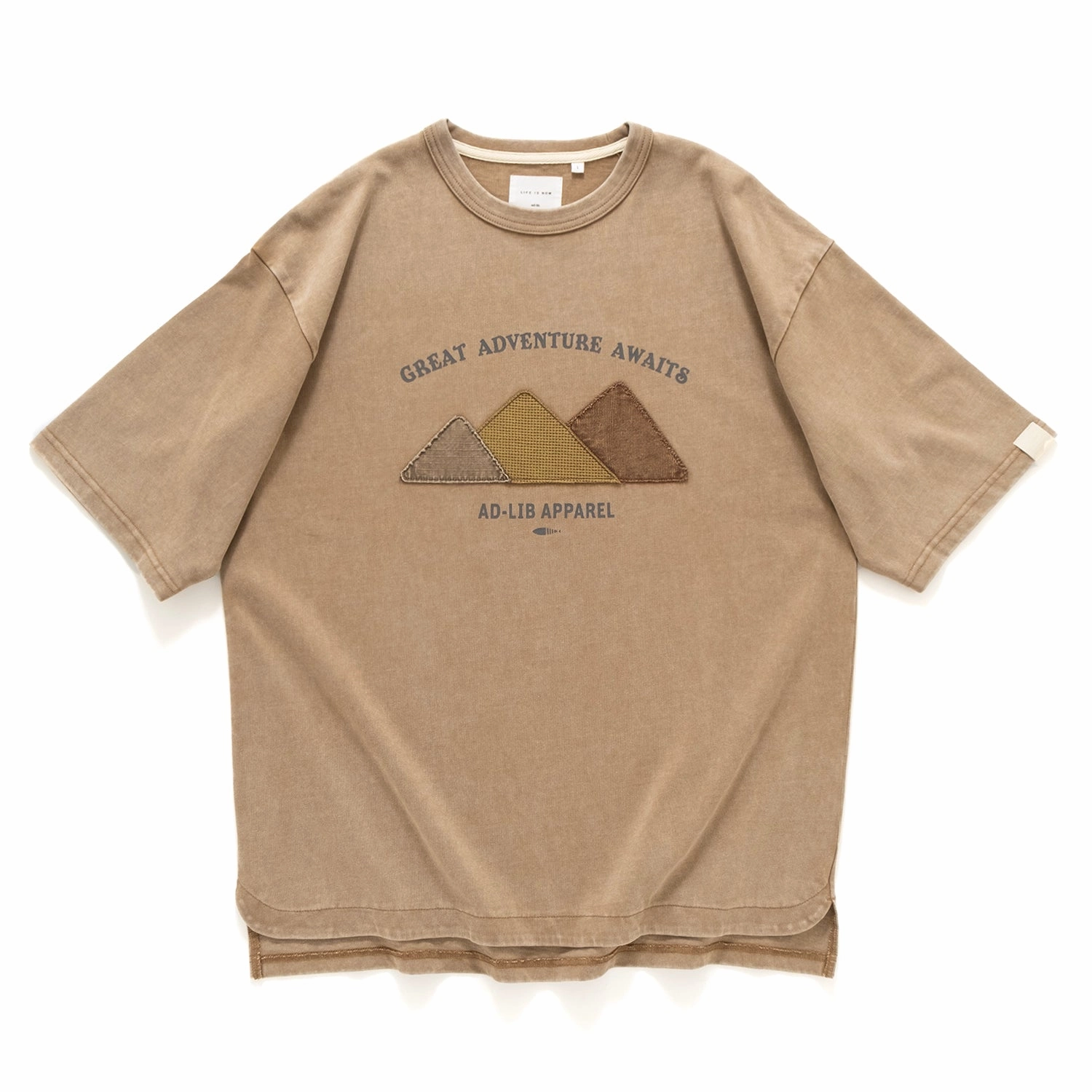 Easygoing Design Geometric Print (TP1447) Mountains Patchwork Wash Tee