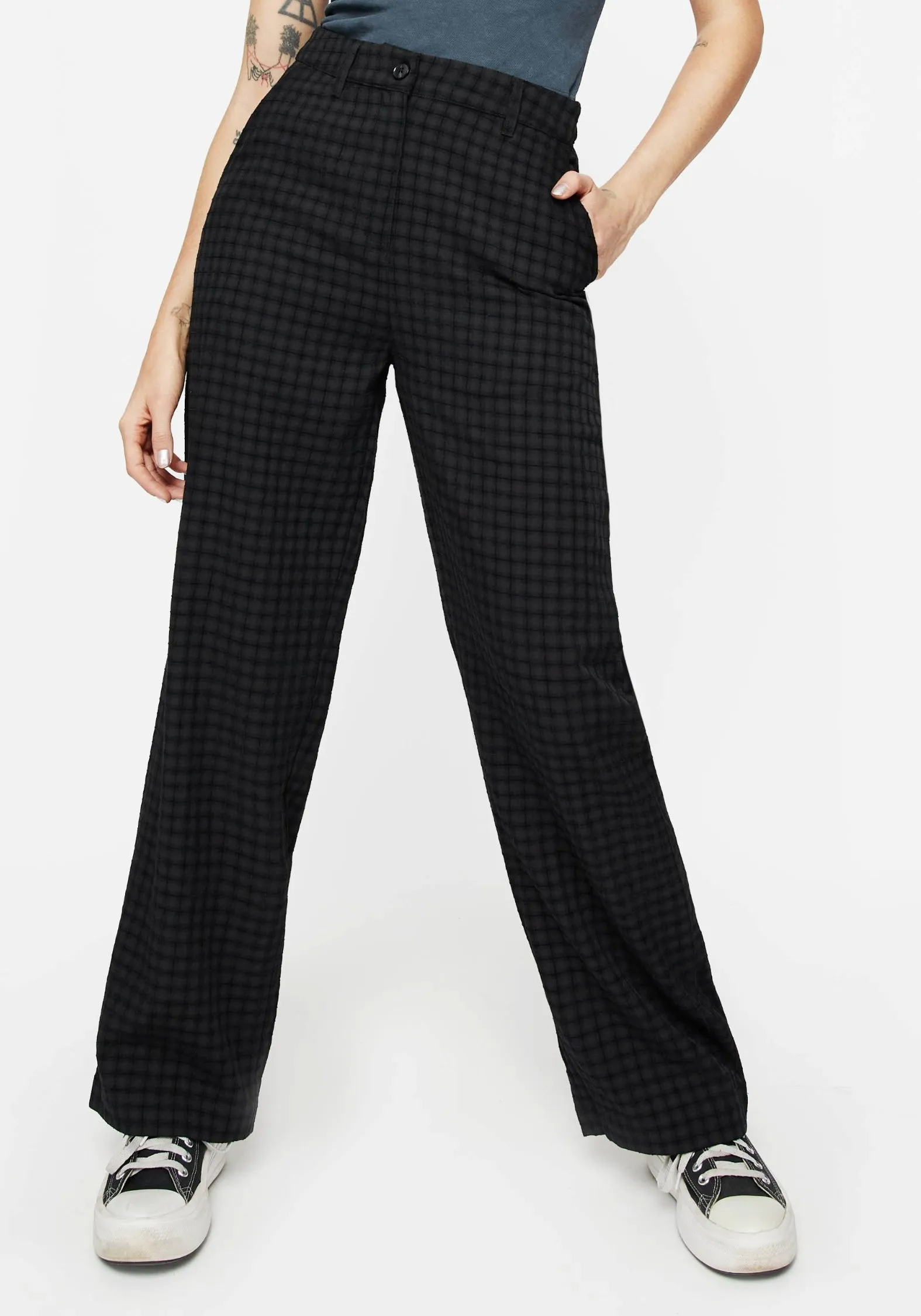 Adaptable Design Lightweight Material Ziggy Check Straight Leg Trousers